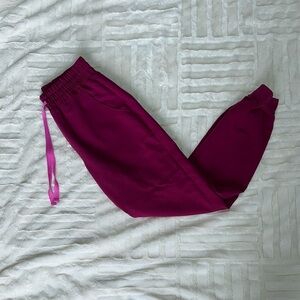 Dark Magenta Zamora - High Waisted Scrub Pants